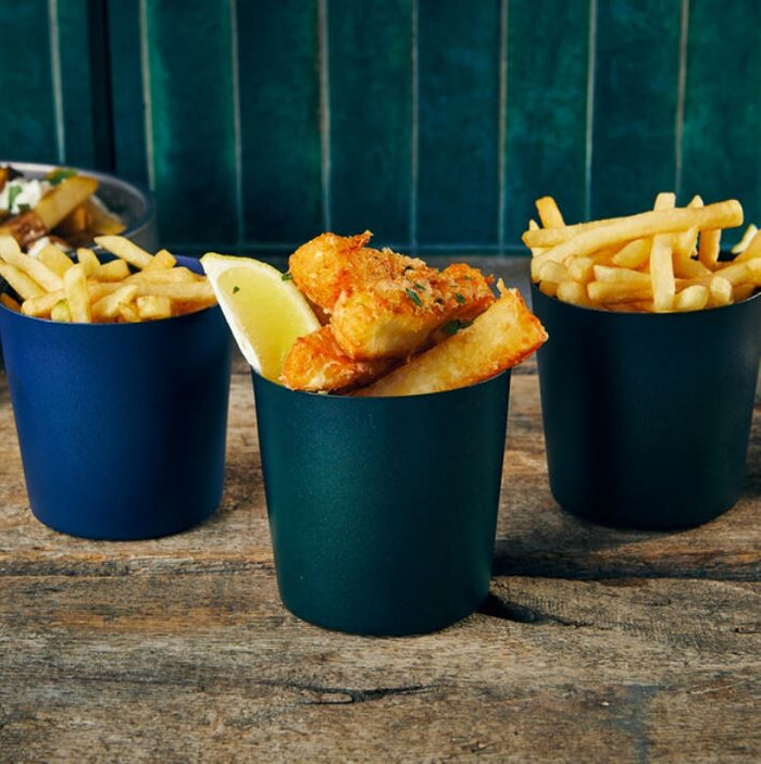 Genware Metallic Black Serving Cup 8.5 x 8.5cm (Box Of 12)