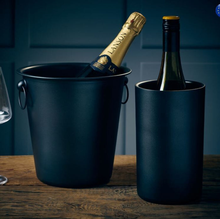 Genware Metallic Black Wine Bucket, 21.5 X 20.5 X 21.5Cm (L X W X H)