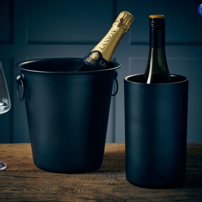 Genware Metallic Black Wine Bucket, 21.5 X 20.5 X 21.5Cm (L X W X H)
