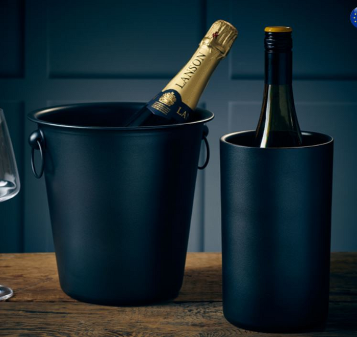 Genware Metallic Black Wine Cooler, 12 x 20cm (Dia x H)
