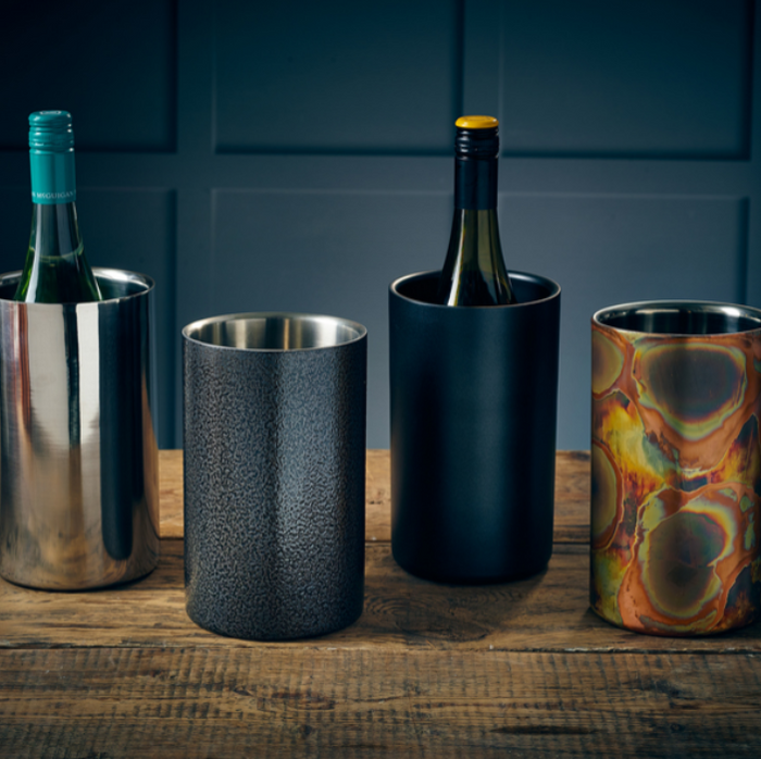 Genware Metallic Black Wine Cooler, 12 x 20cm (Dia x H)