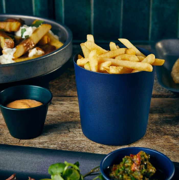 Genware Metallic Blue Serving Cup 8.5 x 8.5cm  (Box Of 12)