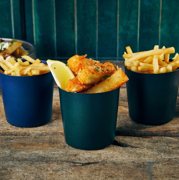 Genware Metallic Blue Serving Cup 8.5 x 8.5cm  (Box Of 12)