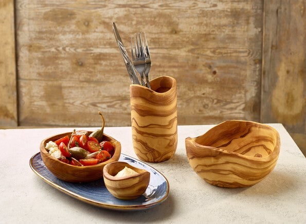 Genware Olive Wood Rustic Bowl 13cm (Box Of 6)