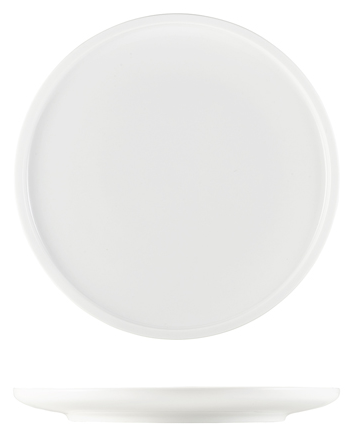 Genware Porcelain Flat Rim Plate 23cm (Box Of 6)