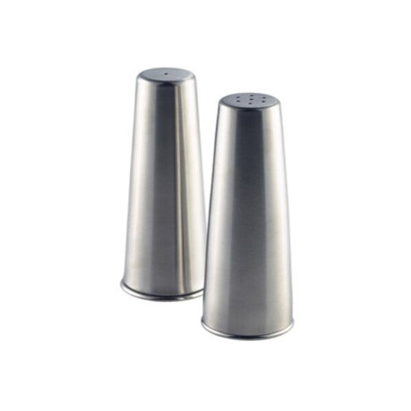 Genware Stainless Steel Conical Salt & Pepper Set (Box Of 12)