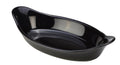 Genware Stoneware Black Oval Eared Dish 22cm (Box Of 4)