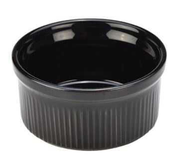 Genware Stoneware Black Ramekin 8cm (Box Of 12)