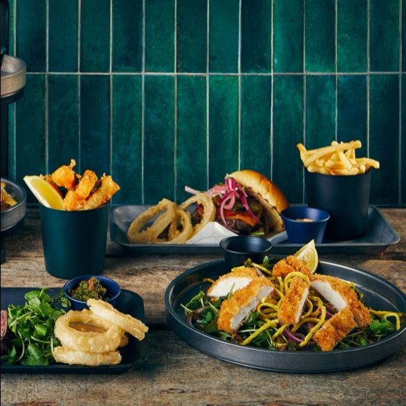 Genware Vintage Steel Tray 36 x 16.5cm Black (Box Of 12)