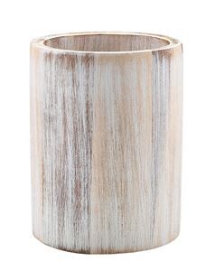 Genware White Wash Acacia Wood Cutlery Cylinder