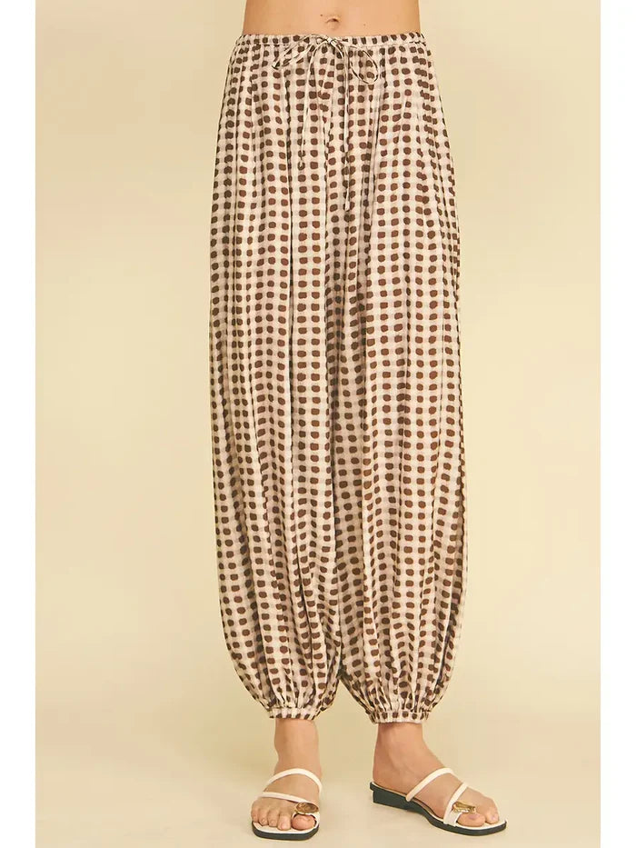 Geo Dot Print Harem Pant