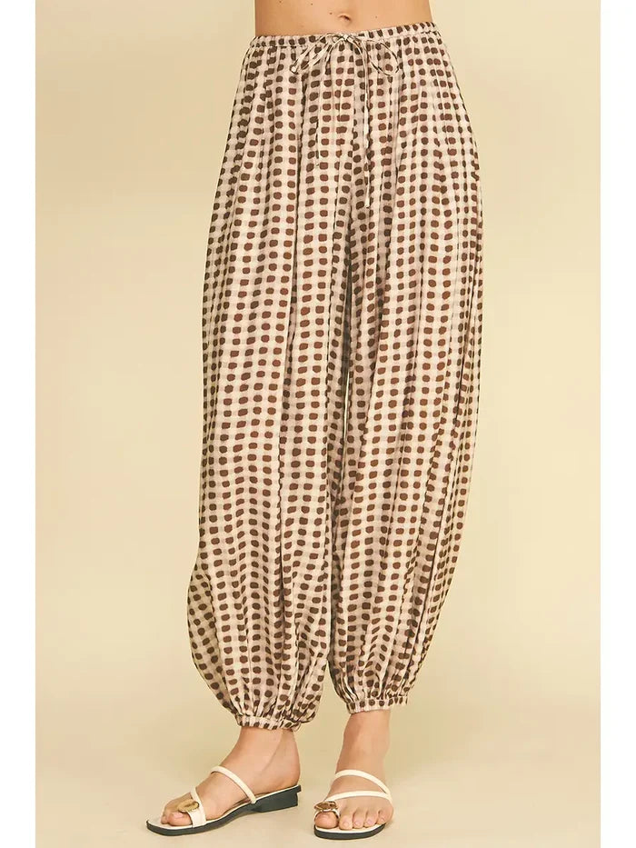 Geo Dot Print Harem Pant