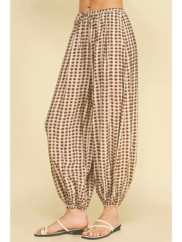 Geo Dot Print Harem Pant