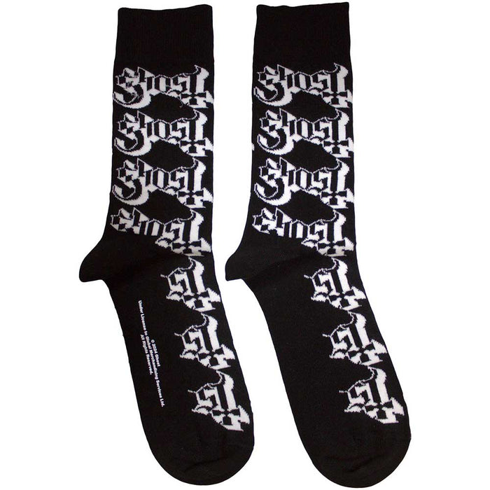 Ghost Unisex Ankle Socks: Logo Pattern Rock Off