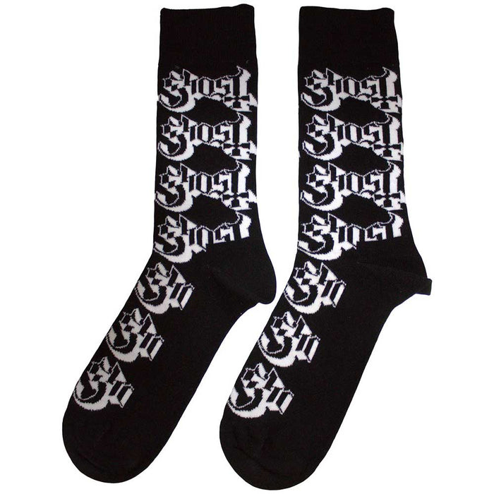 Ghost Unisex Ankle Socks: Logo Pattern Rock Off
