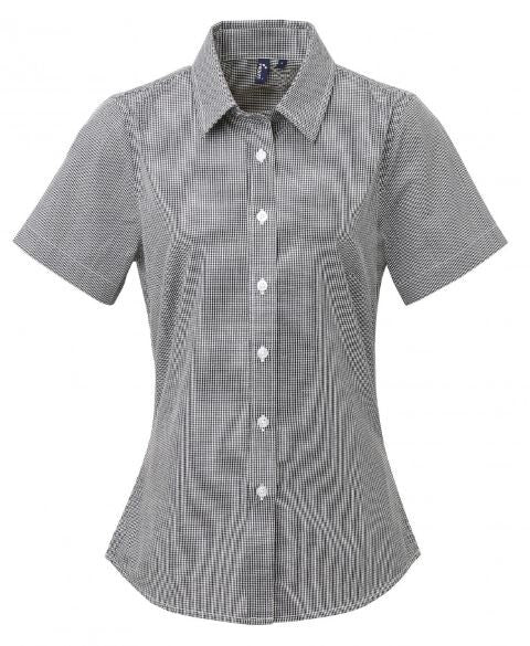 Gingham Check Short Sleeve Blouse