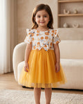 Girls Yellow Tulle Princess Party Dress