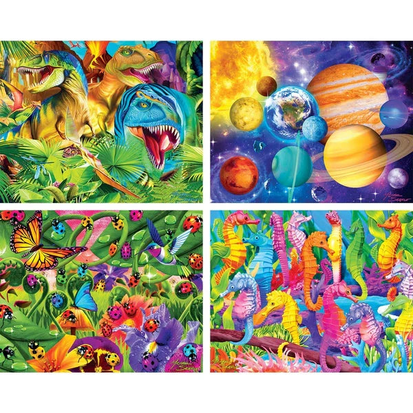 Glow in the Dark 4pk 100pc Puzzles