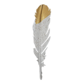 Gold Cast Iron 3D Feather Shape Wall Art