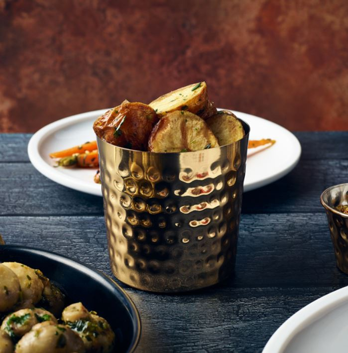 Gold Plated Hammered Serving Cup 40cl / 14.1oz