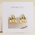 Gold Three Hoop Huggie - Earring
