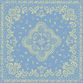 Gone Fishin' Paisley in Blue and Butter Cotton Bandana