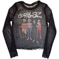 Gorillaz Ladies Long Sleeve Mesh Crop Top: The Mountain Group