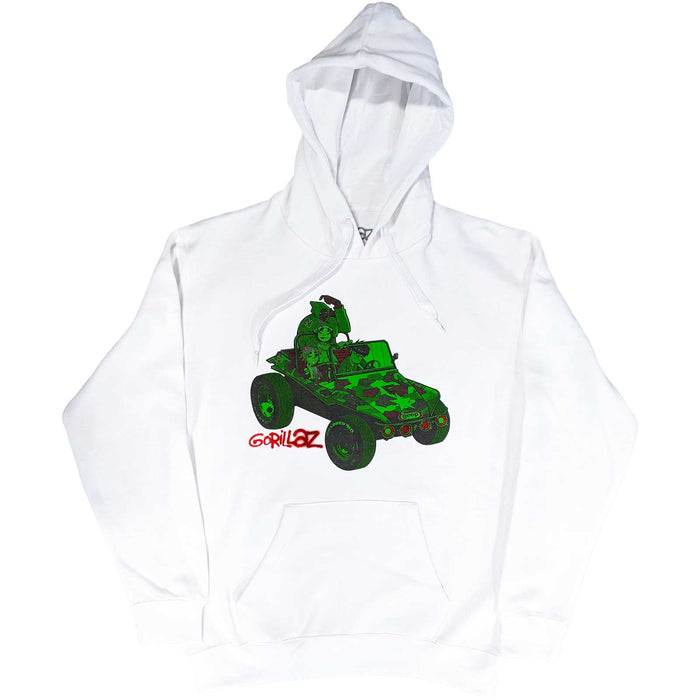 Gorillaz Mens / Unisex Hoodie - Green Jeep Rock Off