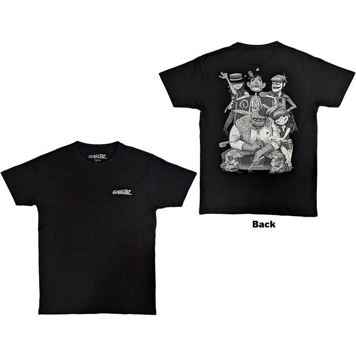 Gorillaz Unisex T-Shirt: Pocket Spray - George Group