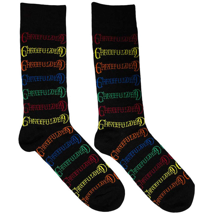 Grateful Dead Unisex Ankle Socks: Coloured Logos Pattern Rock Off
