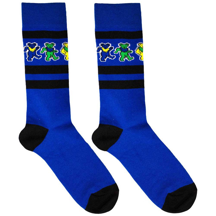 Grateful Dead Unisex Ankle Socks: Dancing Bears Stripe Rock Off