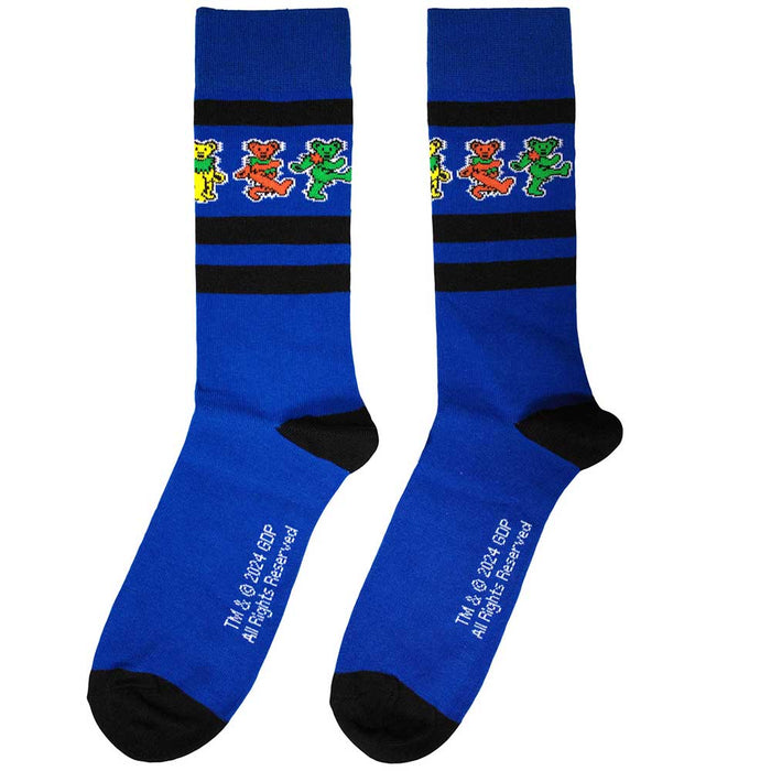 Grateful Dead Unisex Ankle Socks: Dancing Bears Stripe Rock Off