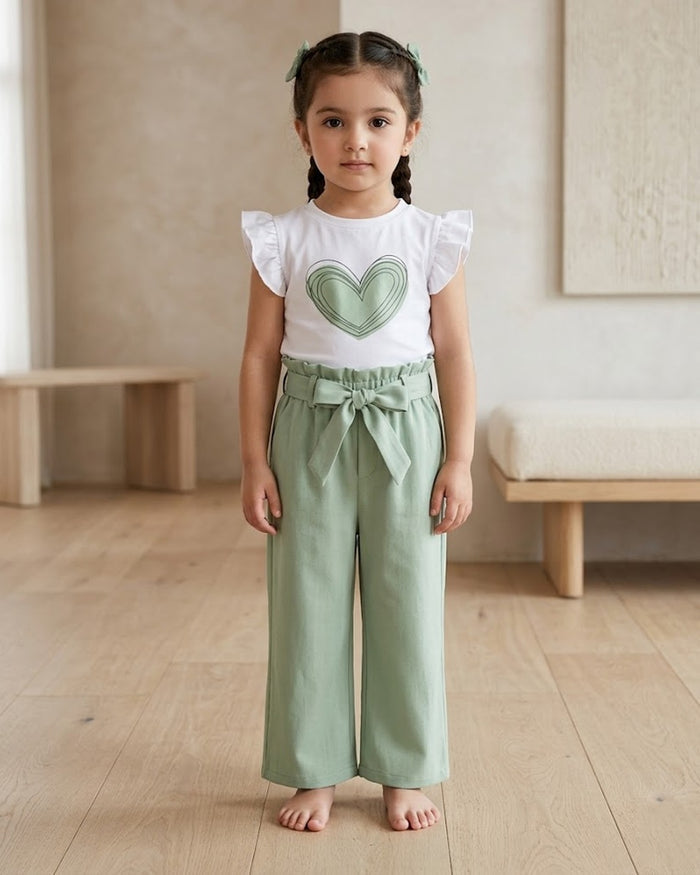 Green Heart Top & Pants