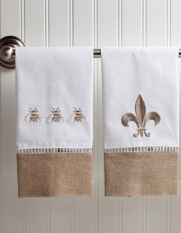 Guest Towel - Combo Linens, Ladder Lace, Embroidered