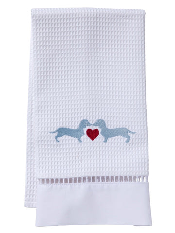 Guest Towel, Ladder Lace, Embroidered Animals