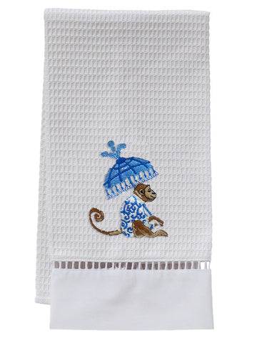 Guest Towel, Ladder Lace, Embroidered Animals