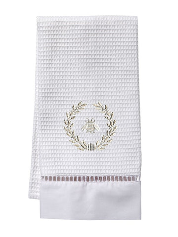 Guest Towel, Ladder lace, Embroidered Bees