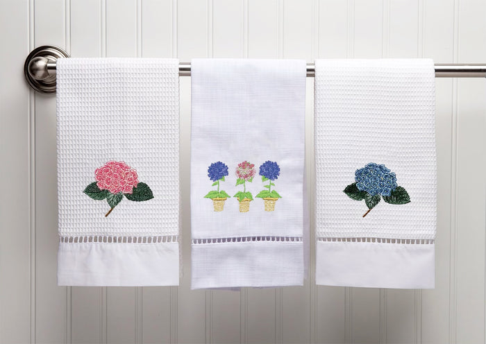 Guest Towel, Ladder Lace, Embroidered Botanical