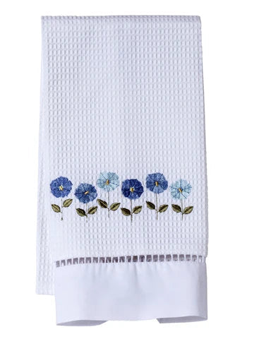 Guest Towel, Ladder Lace, Embroidered Botanical
