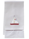 Guest Towel, Ladder Lace, Embroidered Nautical