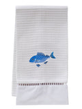Guest Towel, Ladder Lace, Embroidered Sea Life