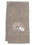 Guest Towel, Natural Linen, Striped Nautilus (Beige)