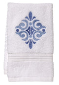 Guest Towel, Terry, Amalfi Scroll (Blue)