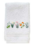 Guest Towel, Terry, Botanical Embroidered