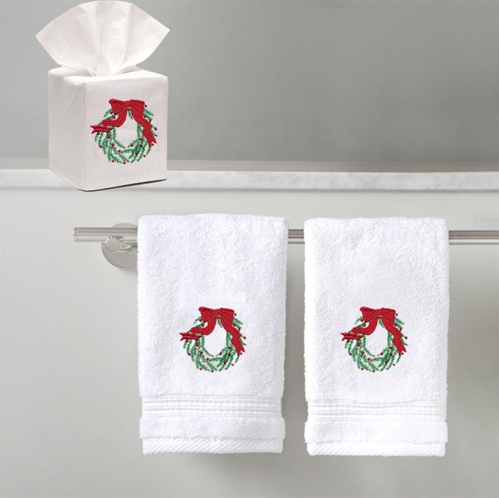 Guest Towel, Terry, Christmas Wreath