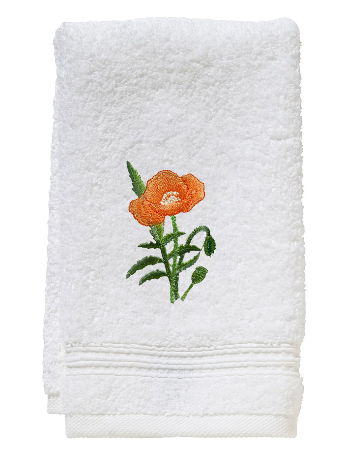 Guest Towel, Terry, Embroidered Blooms
