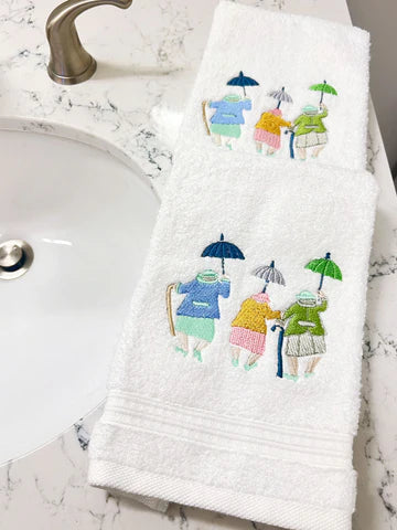 Guest Towel, Terry, Embroidered People