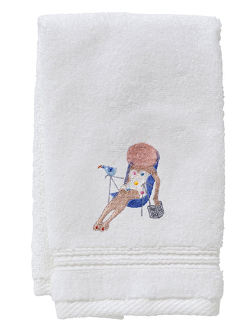 Guest Towel, Terry, Embroidered People