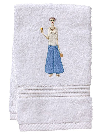 Guest Towel, Terry, Embroidered People
