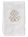Guest Towel, Terry, Embroidered Scrolls